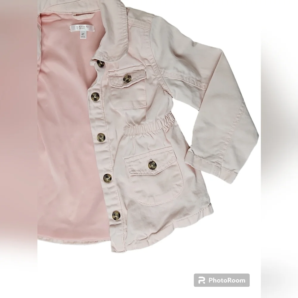 Tahari Toddler Pink Denim Jacket 4T